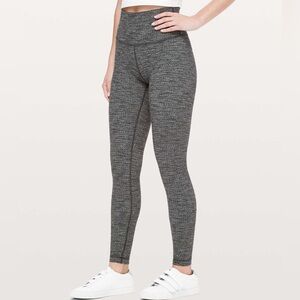 Lululemon Wunder Under high waisted full length Gray knit Leggings size 8